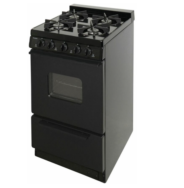Premier 20” Freestanding Cordless Gas Range Battery Spark Ignition