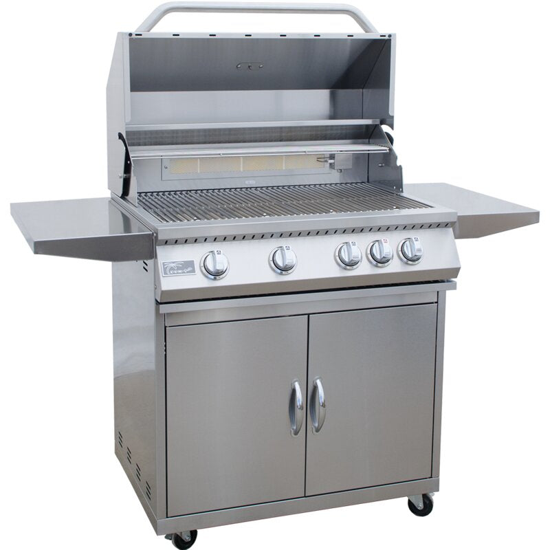 Kokomo Grills 32'' 4 Burner Cart Model BBQ Grill With Locking Casters