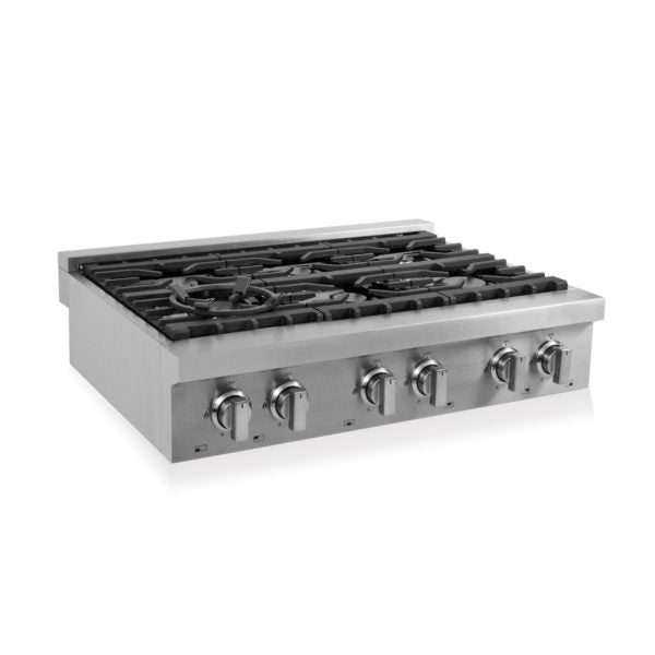 Cosmo COS-GRT366 36 in. Stainless Steel Gas Cooktop with 6 Burners in  Silver 