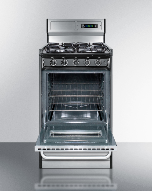 Summit 24” Wide Sealed Burners Stainless Quad 12000 BTU Gas Range