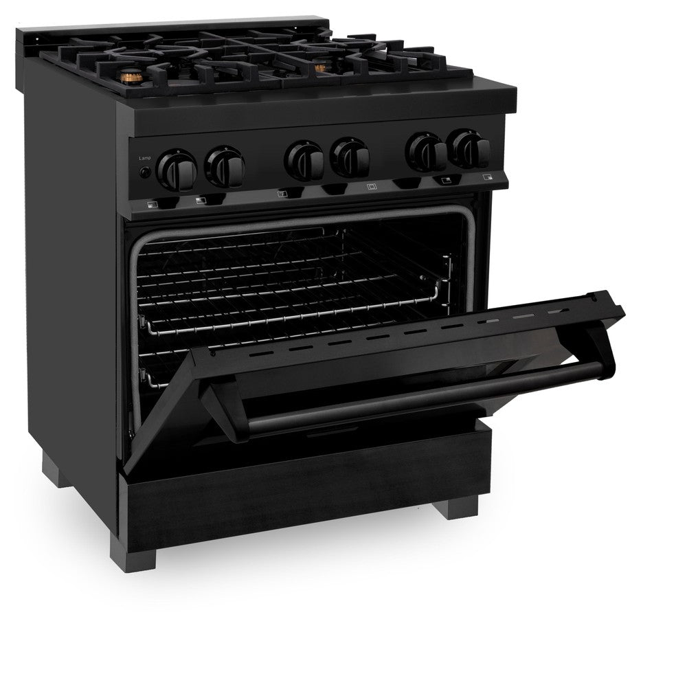 ZLINE Kitchen Package with Black Stainless Steel Refrigerator, 30 in.
