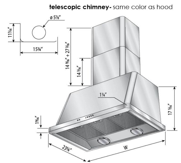 Majestic 30" Wall Mount Convertible Range Hood 600 CFM Emerald Green
