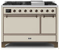 Majestic II 48 Inch Dual Fuel Liquid Propane Freestanding Range in Antique White with Bronze Trim - America Best Appliances, LLC