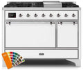 Majestic II 48 Inch Dual Fuel Natural Gas Freestanding Range in Custom RAL Color with Chrome Trim - America Best Appliances, LLC