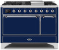 Majestic II 48 Inch Dual Fuel Liquid Propane Freestanding Range in Blue with Chrome Trim - America Best Appliances, LLC