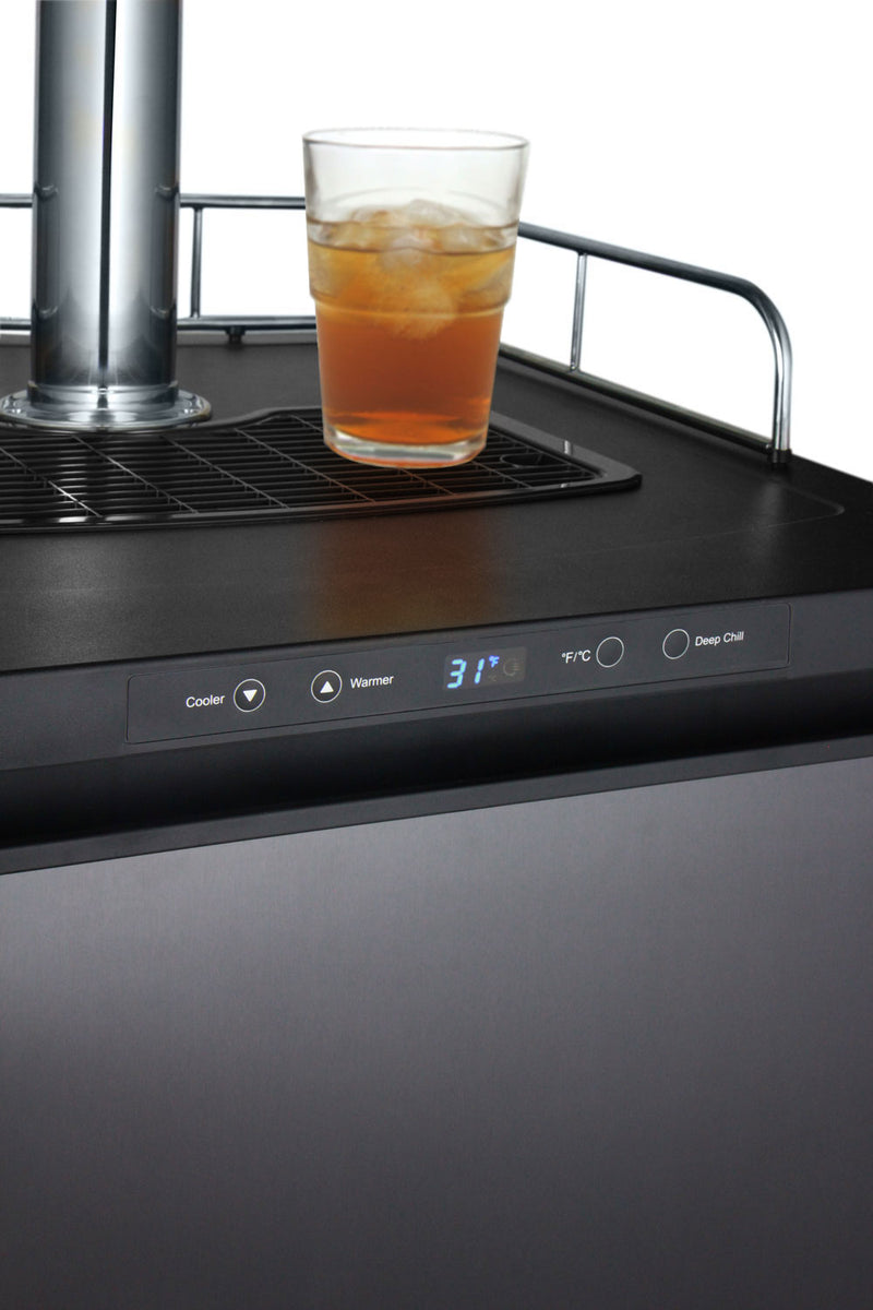 Kegco 24" Wide Kombucha Single Tap Black Stainless Steel Kegerator America Best Appliances