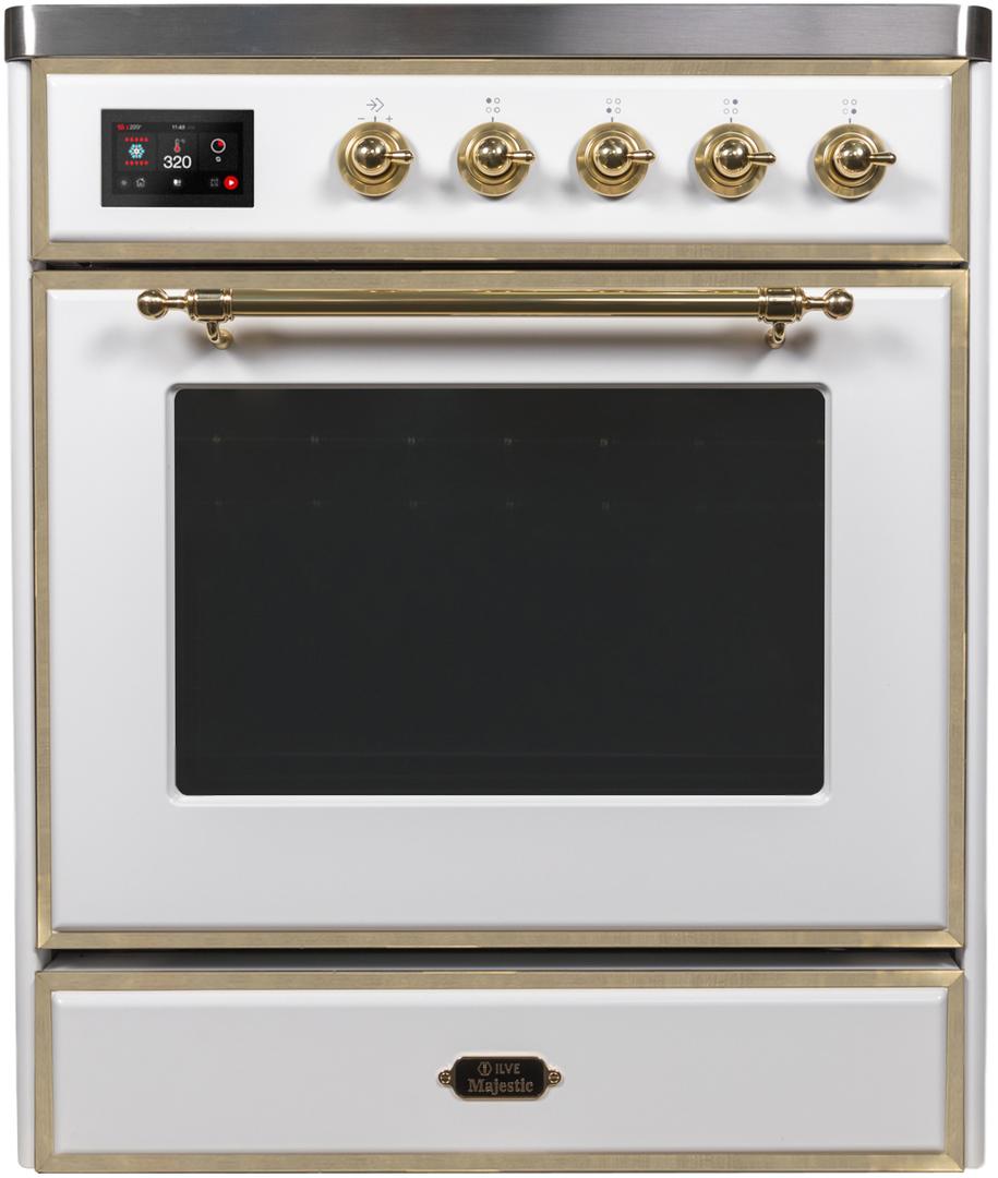White and brass oven clearance