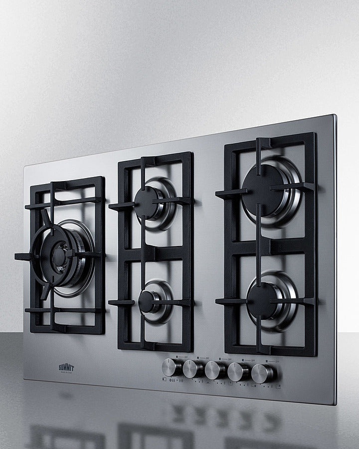 Summit 34 Wide 5 Burner Gas Cooktop In Stainless Steel America Best Appliances