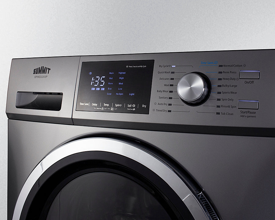 Summit 24 electric front load shop washer dryer combo platinum h4972108